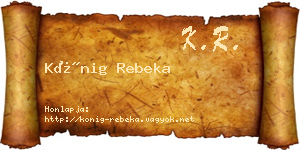 Kőnig Rebeka névjegykártya